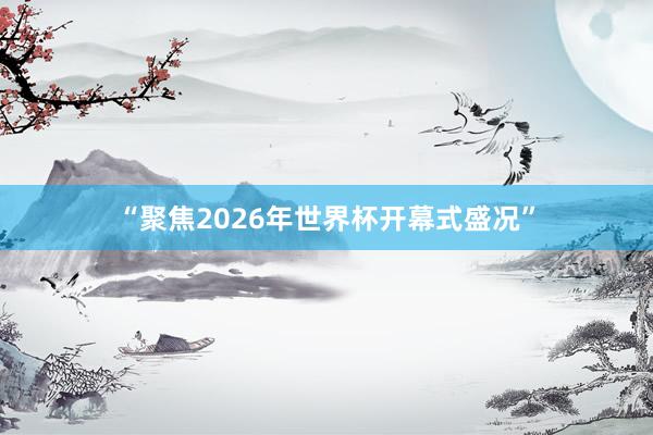 “聚焦2026年世界杯开幕式盛况”